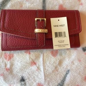 NINE WEST wallet red color with tags.